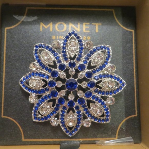 MONET BLUE AND CLEAR RHINESTONE HOLIDAY SPECIAL OCCASION - Picture 3 of 4